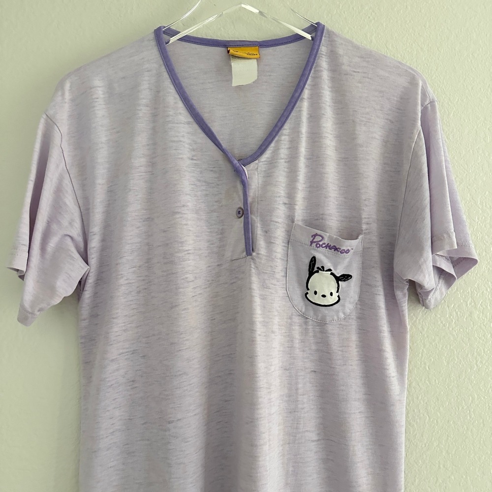 Sanrio Pochacco Nightgown Women L? Lavender 90s Vintage Sleep Shirt Kawaii